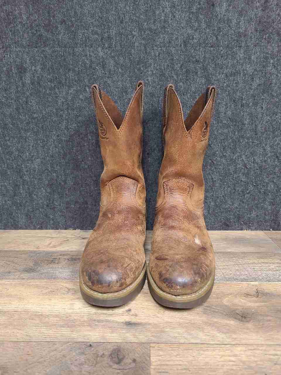 Georgia Boot Ranch Wellington G5814 Chestnut Leather Pull-On Work Boots Size 8D