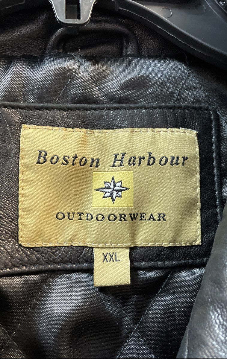 Vintage Boston Harbour Men's Black Genuine Leather Quilted Zip Jacket Sz XXL