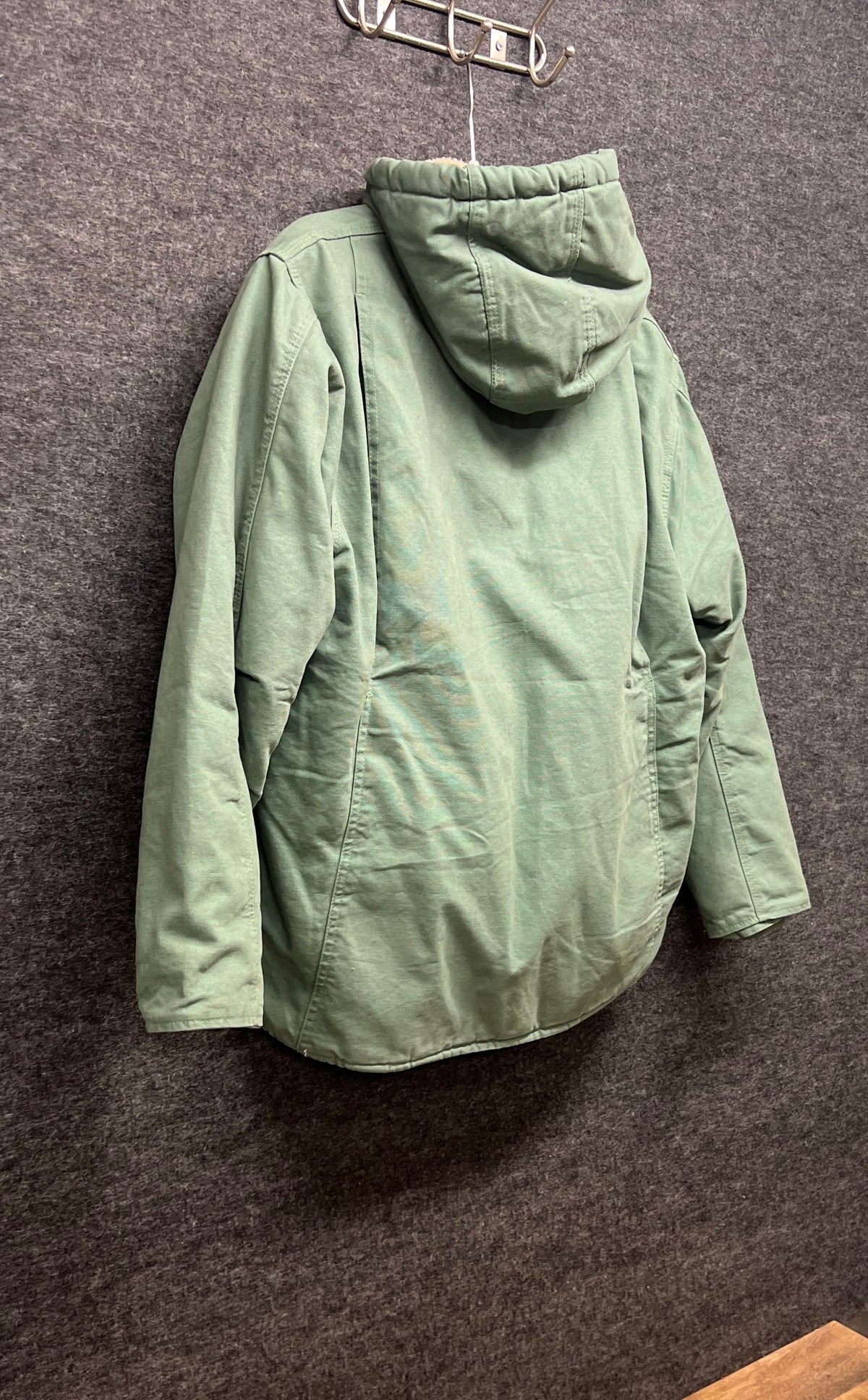 C.E. Schmidt Women's Green Sherpa Lined Hooded Workwear Jacket Sz L 14-16
