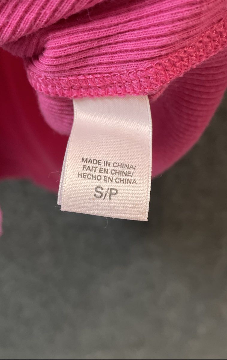 Victoria's Secret Women's Hot Pink Ribbed Knit Henley Long Sleeve Top Sz S