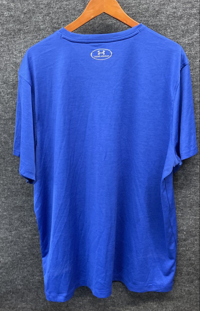 Under Armour Men's Blue V-Neck HeatGear Loose Fit Athletic T-Shirt Sz 2XL