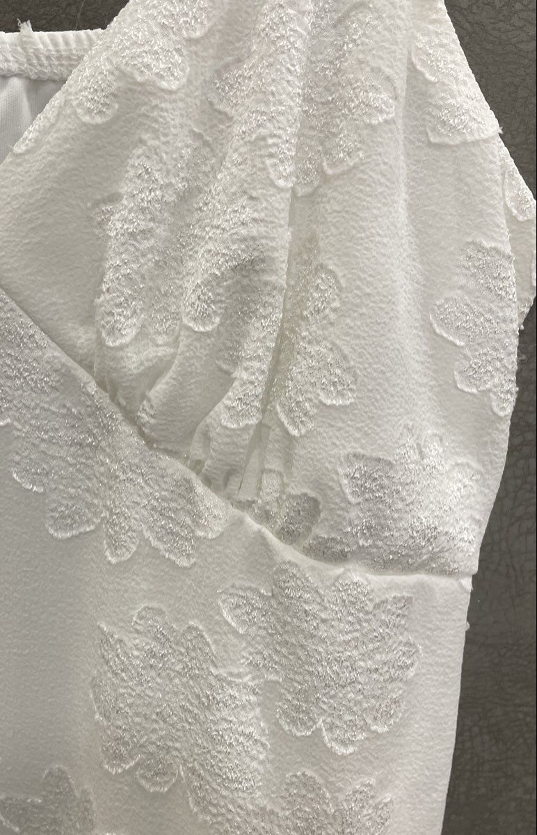 Wild Fable Women's White Textured Floral Ruffle Tiered Babydoll Cami Top Sz S