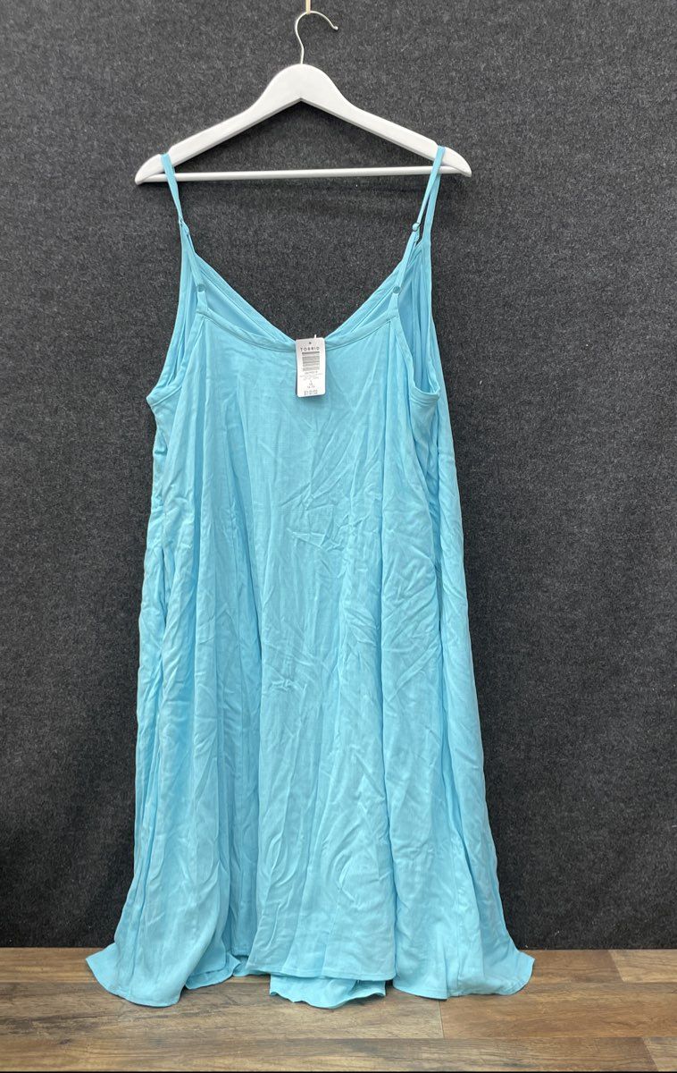 Torrid Women's Blue Radiance Rayon Slub V-Neck Maxi Cami Cover-Up Dress NWT 1X