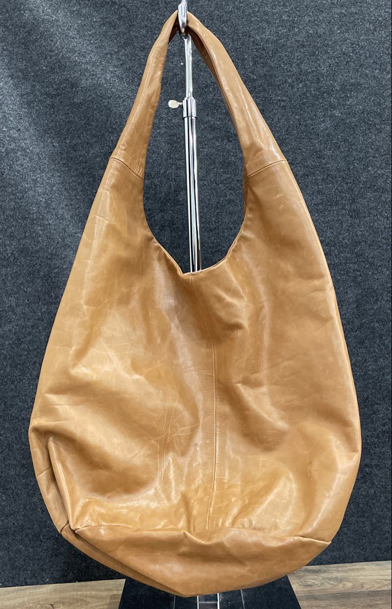 m0851 Brown Leather Hobo Shoulder Bag Made in Canada Tan Large Designer