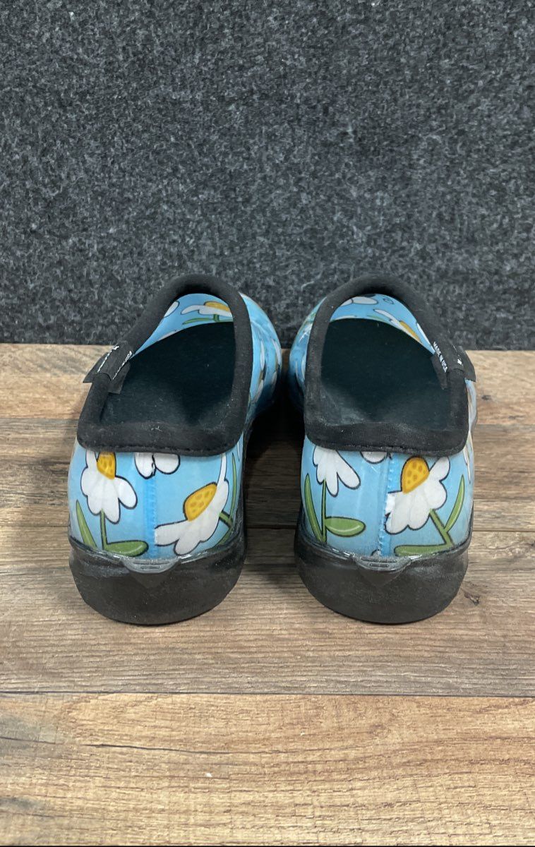 Sloggers Blue Daisy and Bee Print Waterproof Garden Shoes Rain Clogs Size 11