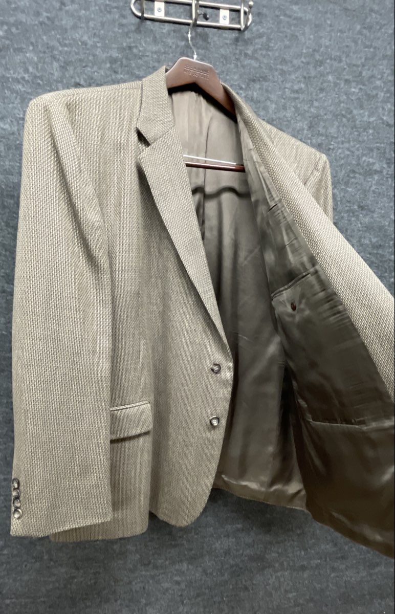 Baracuta Men's Tan Brown Micro Weave Two Button Notch Lapel Blazer Jacket