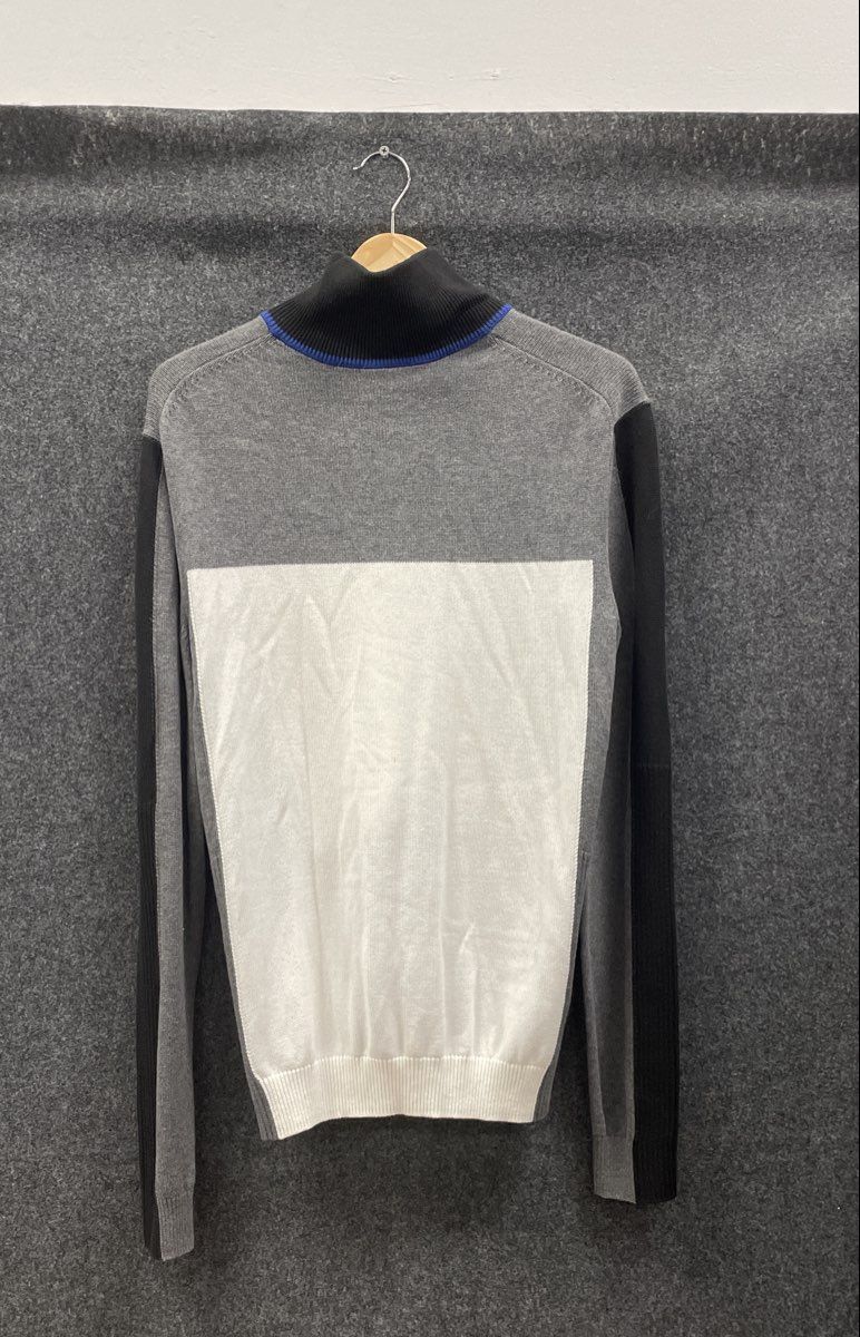 Armani Exchange Men's Full Zip Cardigan Sweater Gray White Colorblock Sz M