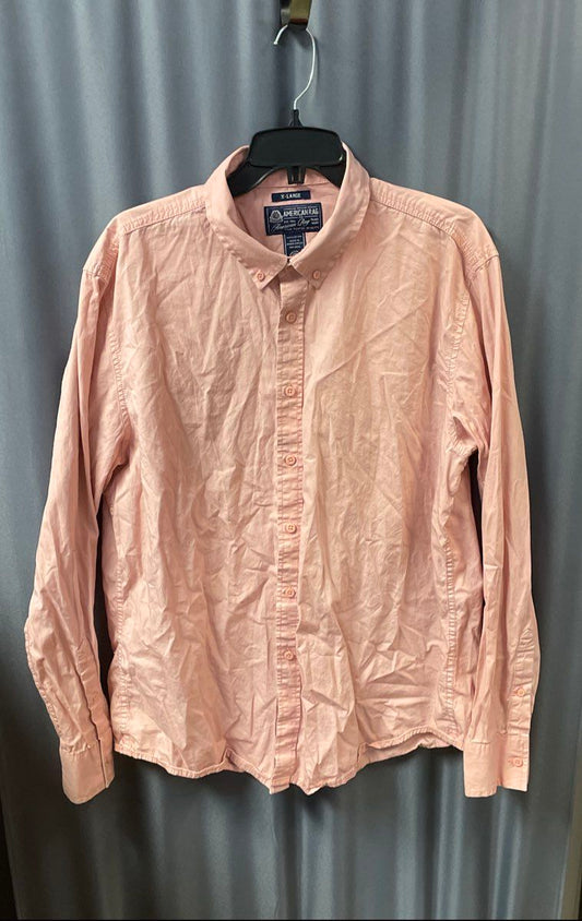 American Rag Men's Pink Long Sleeve Cotton Button Down Shirt Sz XL