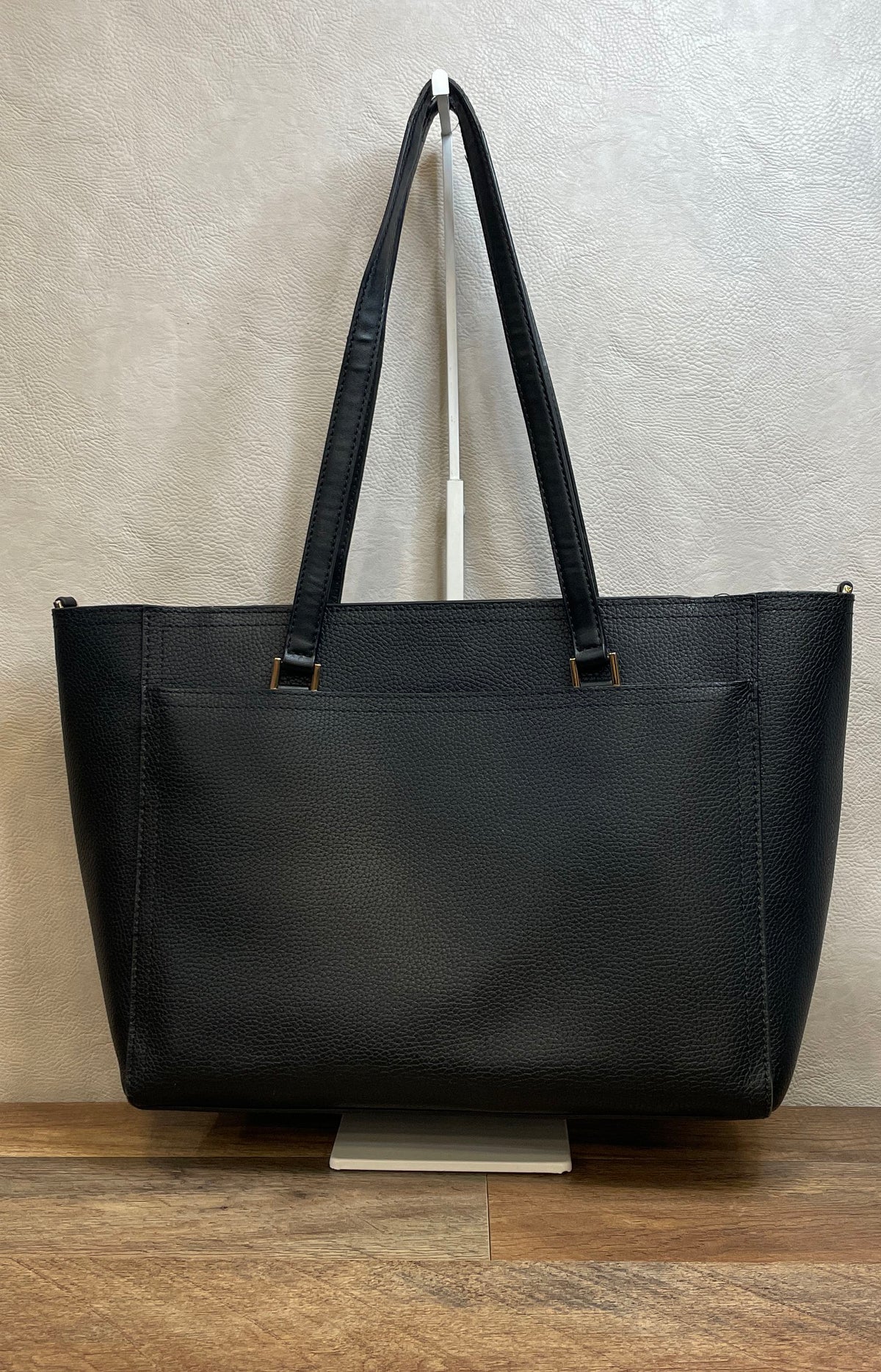 Michael Kors Black Pebbled Leather Tote Bag Gold Hardware