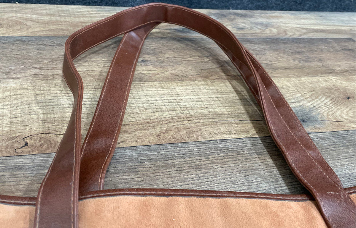 Unbranded Brown Fabric and Leather Large Tote Shoulder Bag