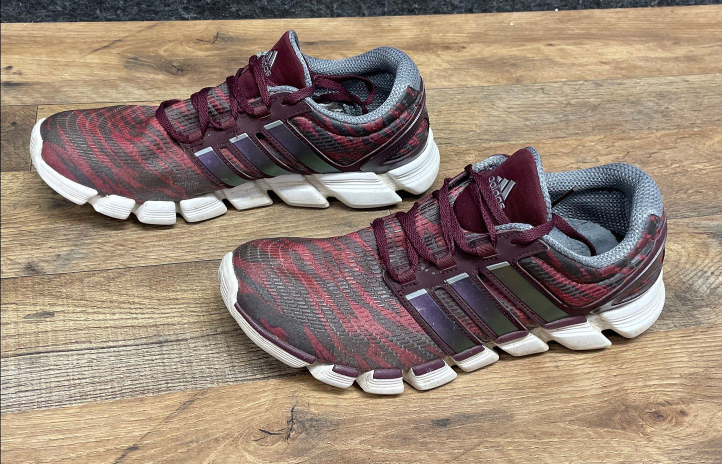 Adidas Climacool Chill Maroon Purple Tiger Print Running Shoes Men's Size 9