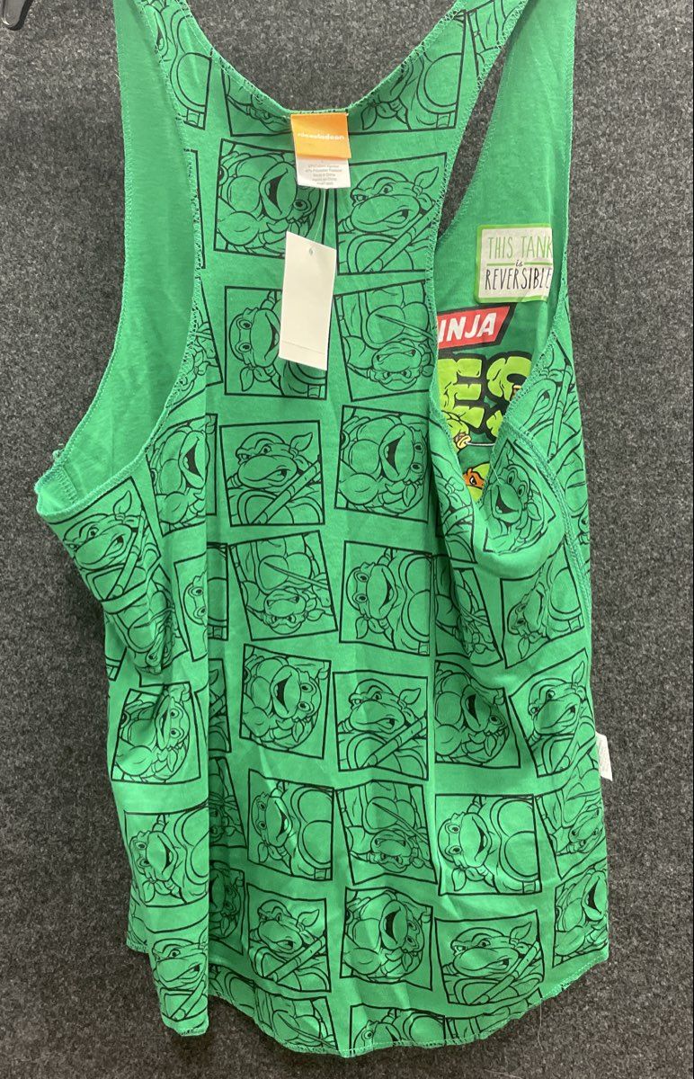 Teenage Mutant Ninja Turtles TMNT Reversible Tank Top Nickelodeon Sz L