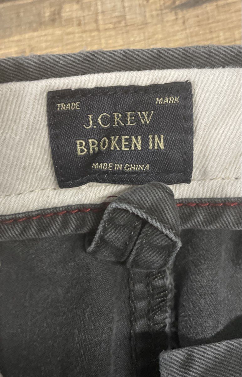 J.Crew Men's Charcoal Gray 484 Broken-In Slim Chino Pants 34x32