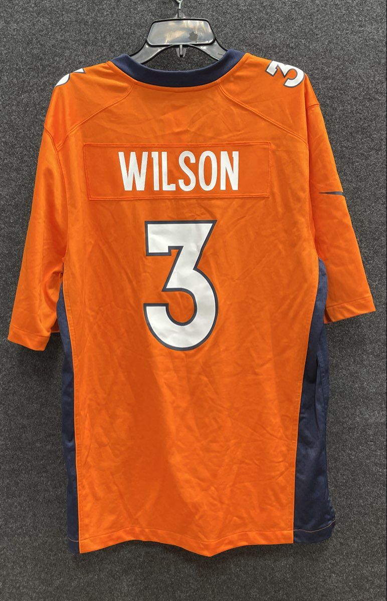 Nike Men's Denver Broncos Russell Wilson #3 Orange NFL Football Jersey Size L