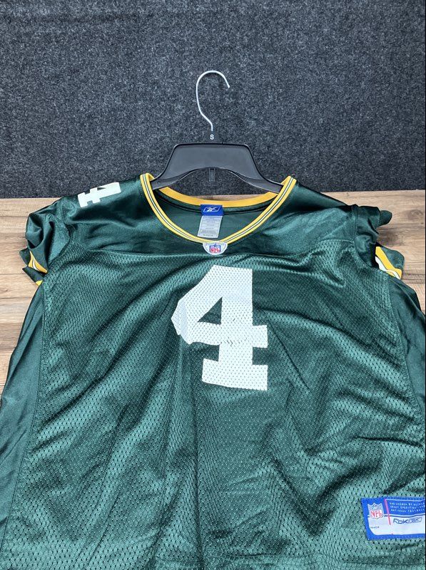 Vintage 2000s Reebok Green Bay Packers Brett Favre #4 NFL Replica Jersey Sz XL