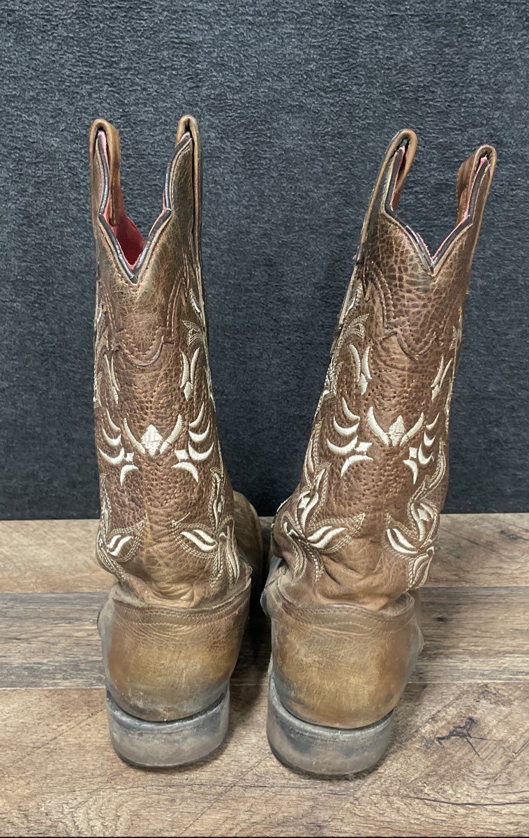 Los Altos Rage Brown Leather Western Square Toe Cowboy Boots Women's Size 9 M