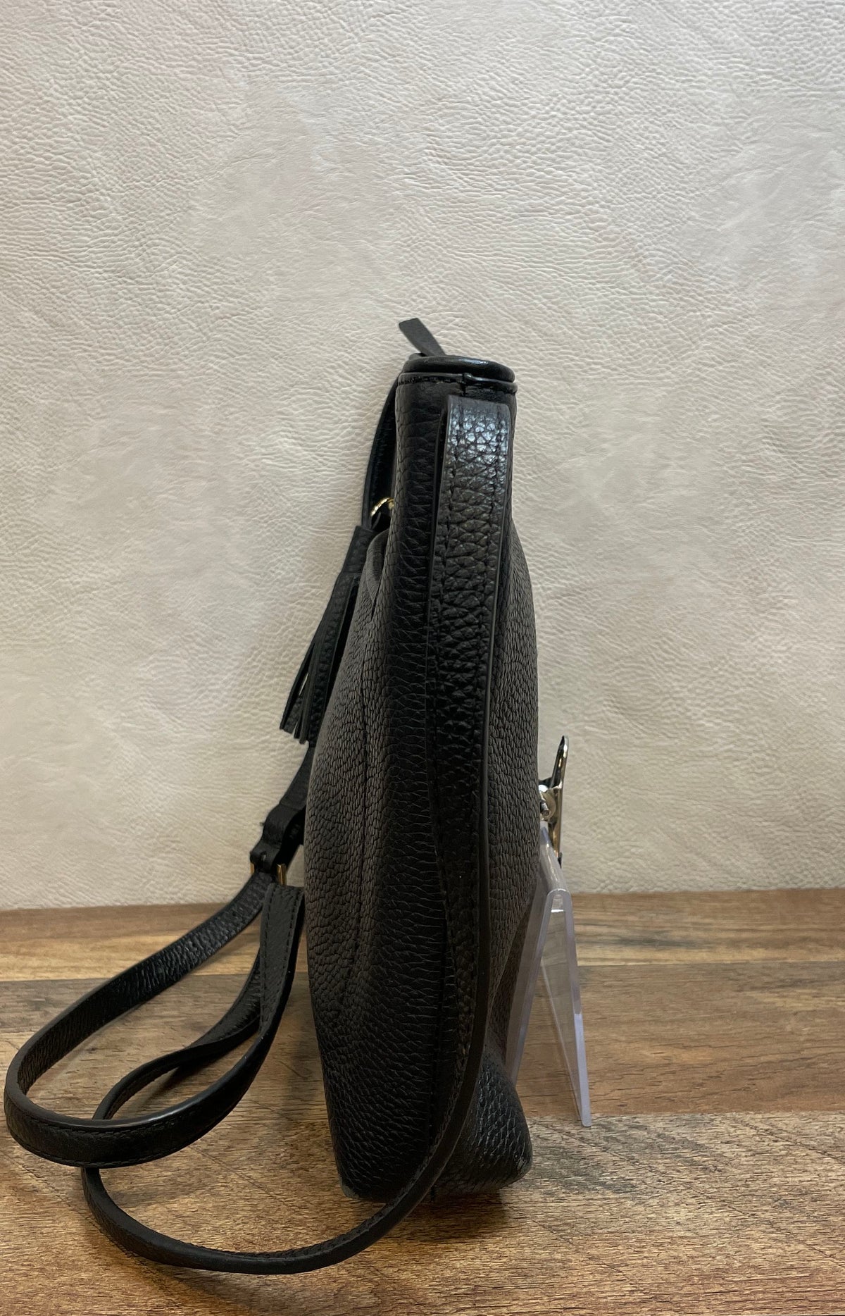 Kate Spade New York Black Pebbled Leather Crossbody Bag Gold Hardware Tassel