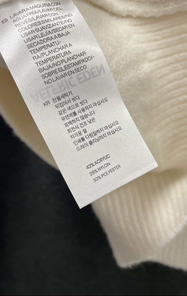 Aelfric Eden Men's Cream Cable Knit Oversized Crewneck Sweater Size M NWT