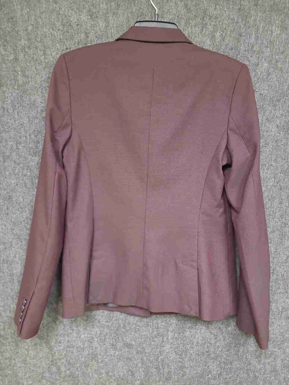 Worthington Women's Blazer Burgundy Textured 2-Button Lined Sz 8 NWT