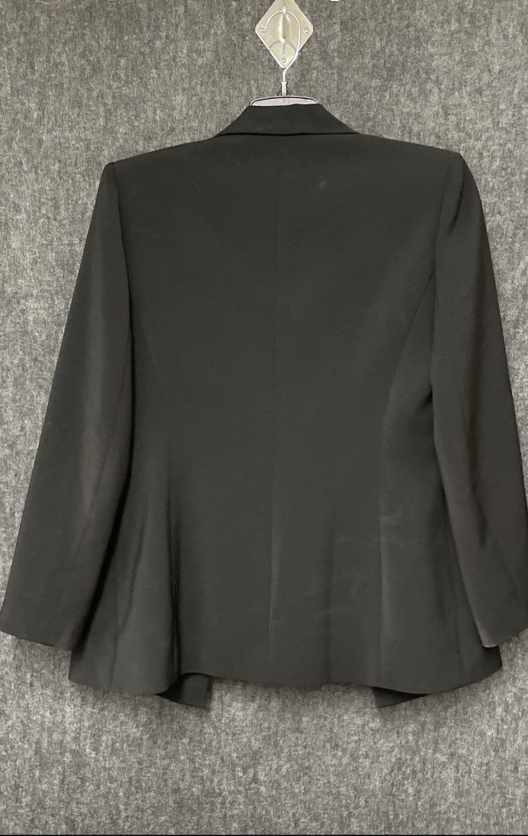 Le Suit Women's Black Crest Patch Single Button Blazer Sz 10