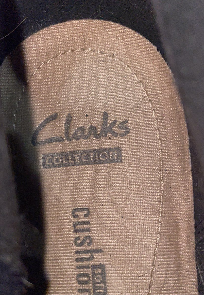 Clarks Collection Black Suede Cushion Soft Side Zip Ankle Boots Womens Size 8.5W