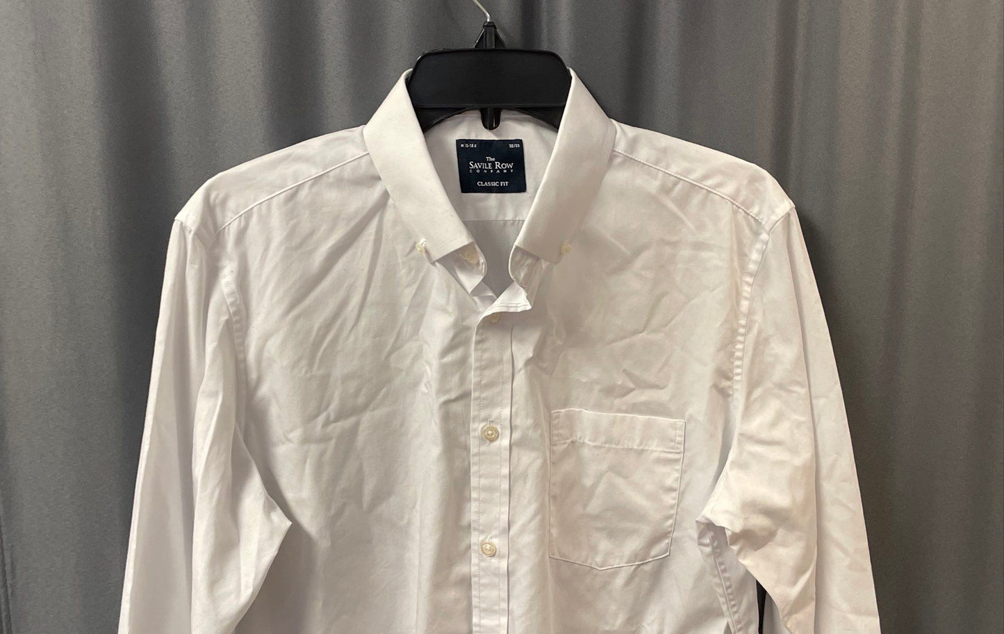 The Savile Row Co Men's White Oxford Classic Fit Button Down Shirt Sz M 15-15.5