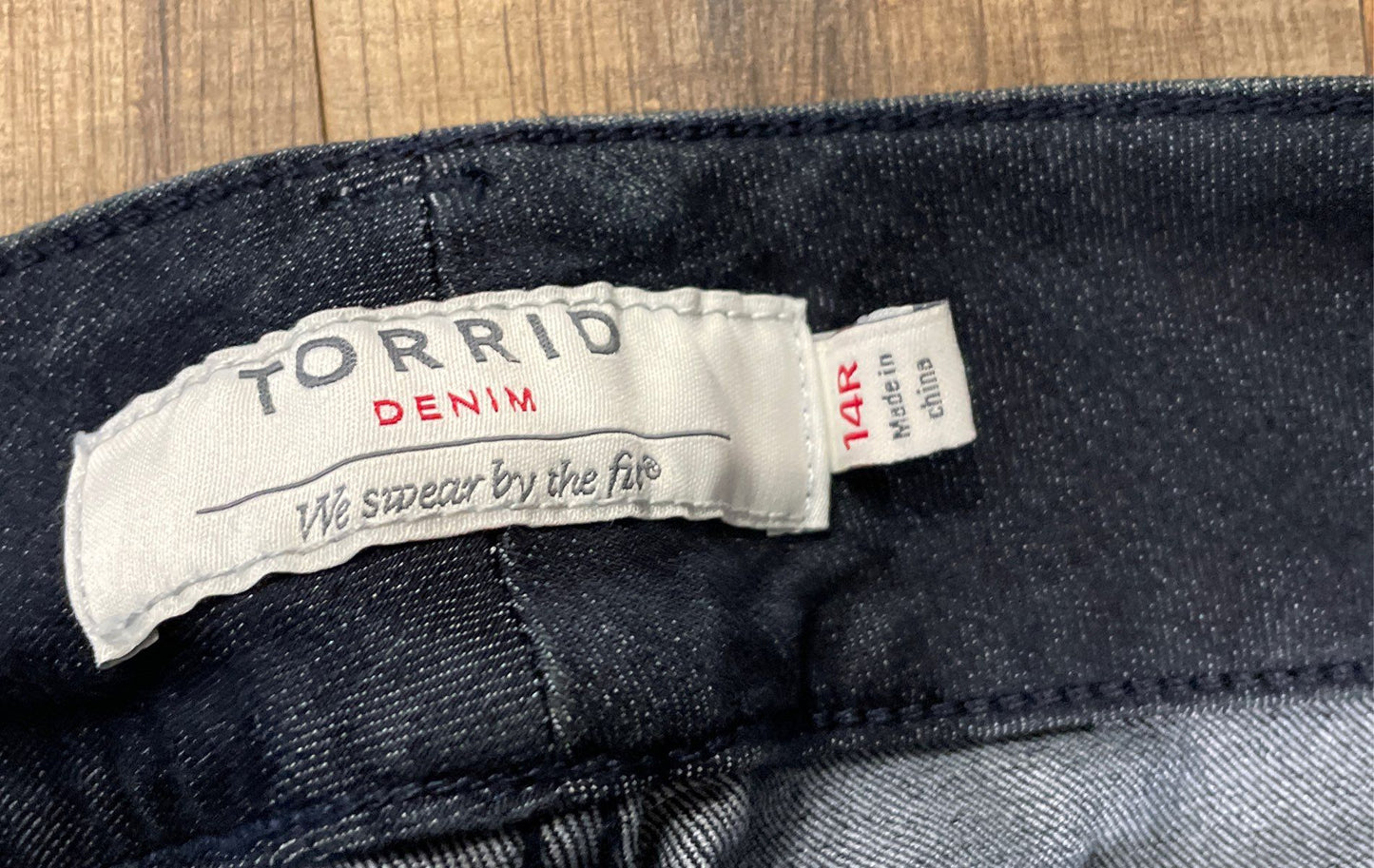 Torrid Women's Black High Rise Triple Button Skinny Jegging Jeans Size 14R
