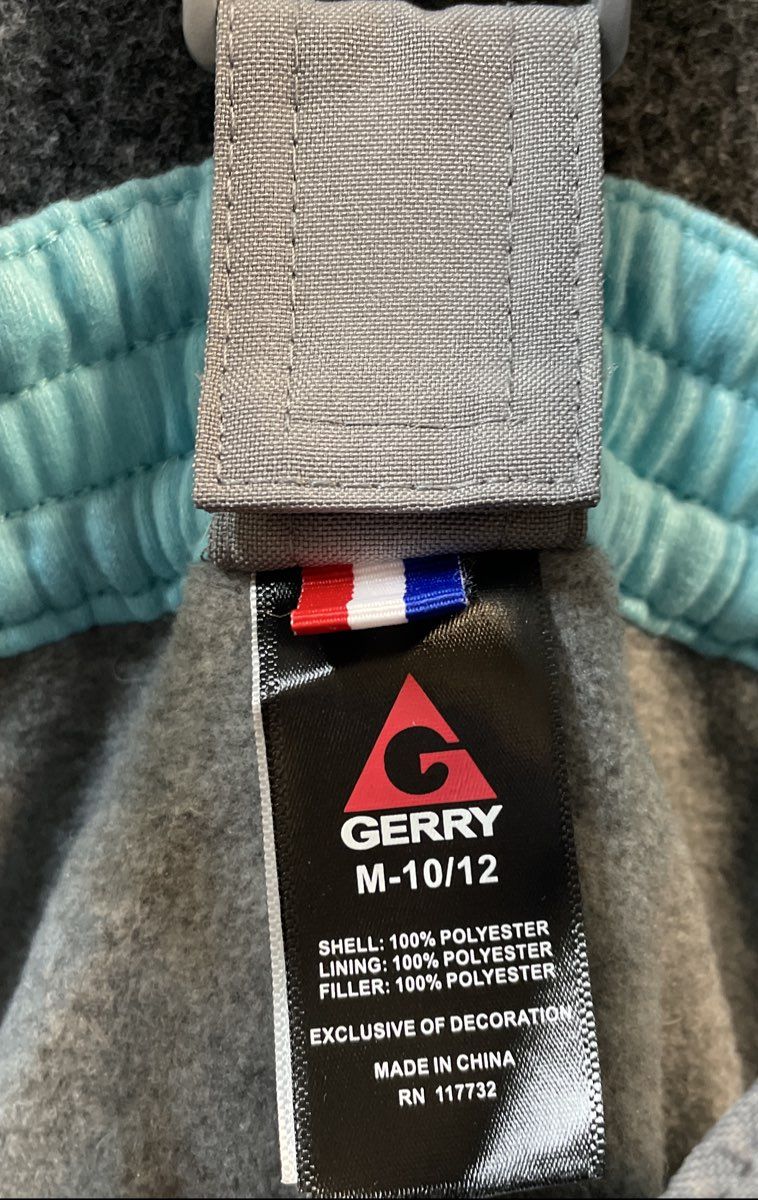 Gerry Youth Gray Insulated Snow Pants Adjustable Suspenders Bibs Sz M 10/12