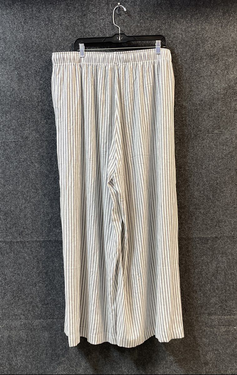 Torrid Women's Mora Stripe White Wide Leg Gauze High Rise Pull-on Pants Sz 2R