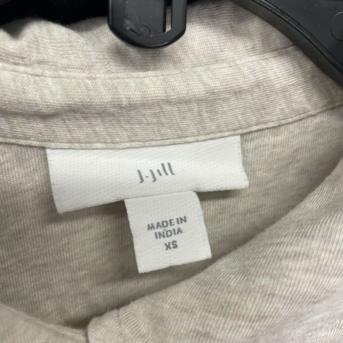 J. Jill Women's Oatmeal Cotton Tencel Modal Long Sleeve Button Front Shirt Sz XS