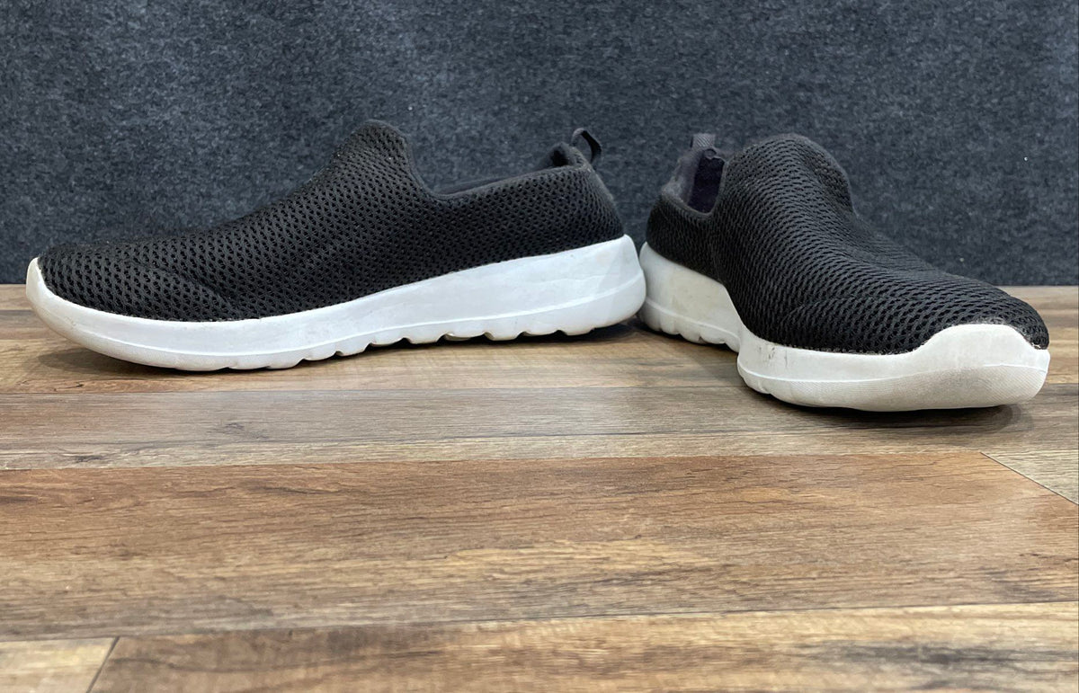 Skechers Goga Max Black White Walking Slip-On Shoes Size 10