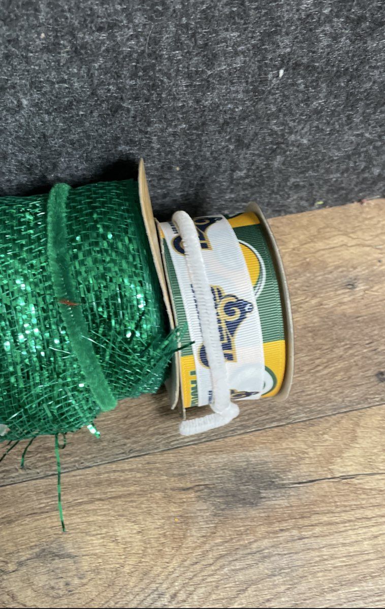 Large Craft Ribbon & Tulle Lot Mesh Deco Wreath Gift Wrap Green Bay Packers