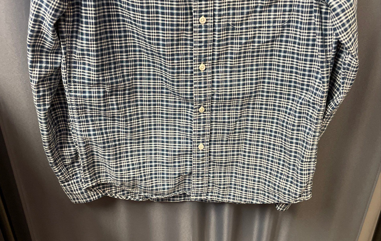 Denim & Supply Ralph Lauren Men's Blue White Plaid Cotton Button Down Shirt S