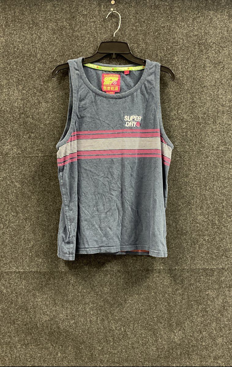Super Dry Blue Tank Top Shirt Women's Size XL