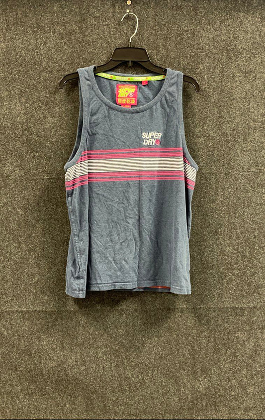 Super Dry Blue Tank Top Shirt Women's Size XL