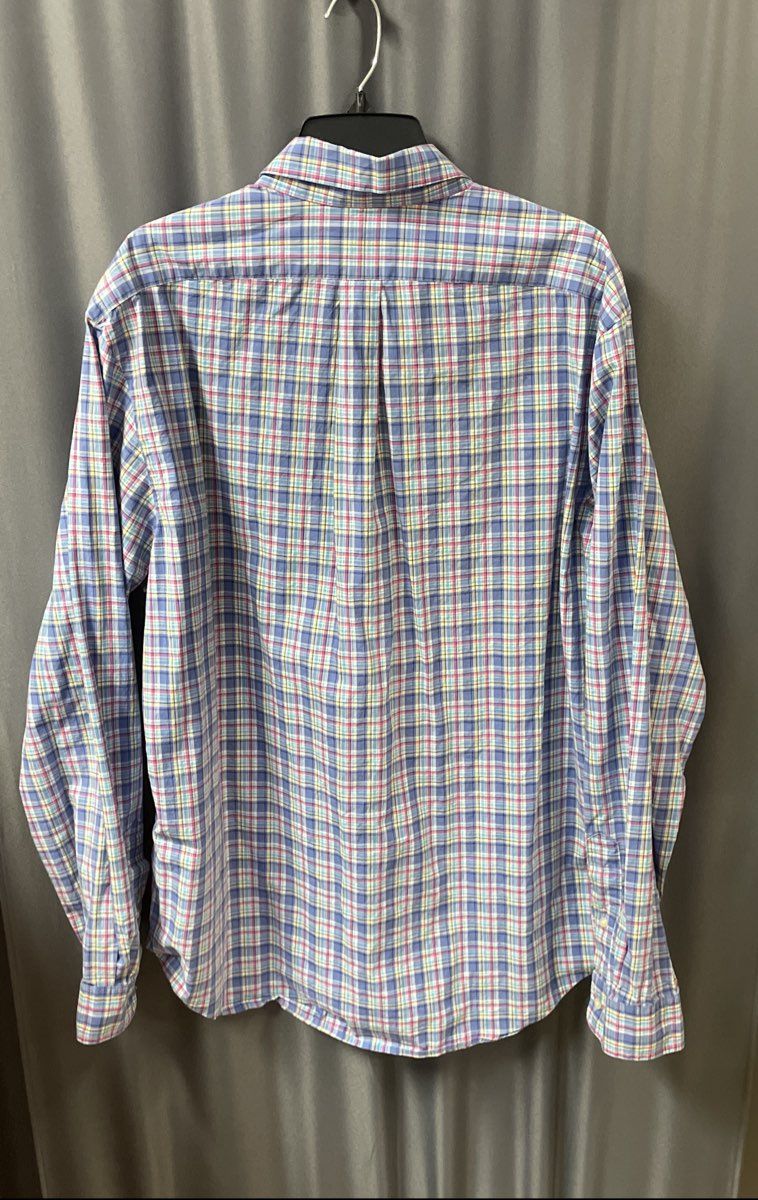 Polo Ralph Lauren Men's Blue Plaid Cotton Button Down Long Sleeve Shirt Sz XL