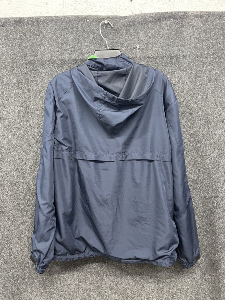 Starter Men's Navy Green Full Zip Hooded Vented Windbreaker Jacket Mesh Sz XL