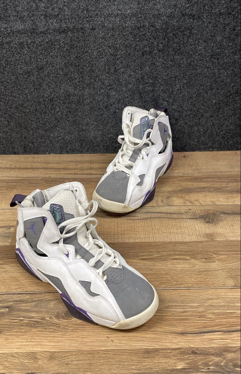 Nike Air Jordan True Flight White Flint Grey Purple Youth Sneakers Size 5.5Y