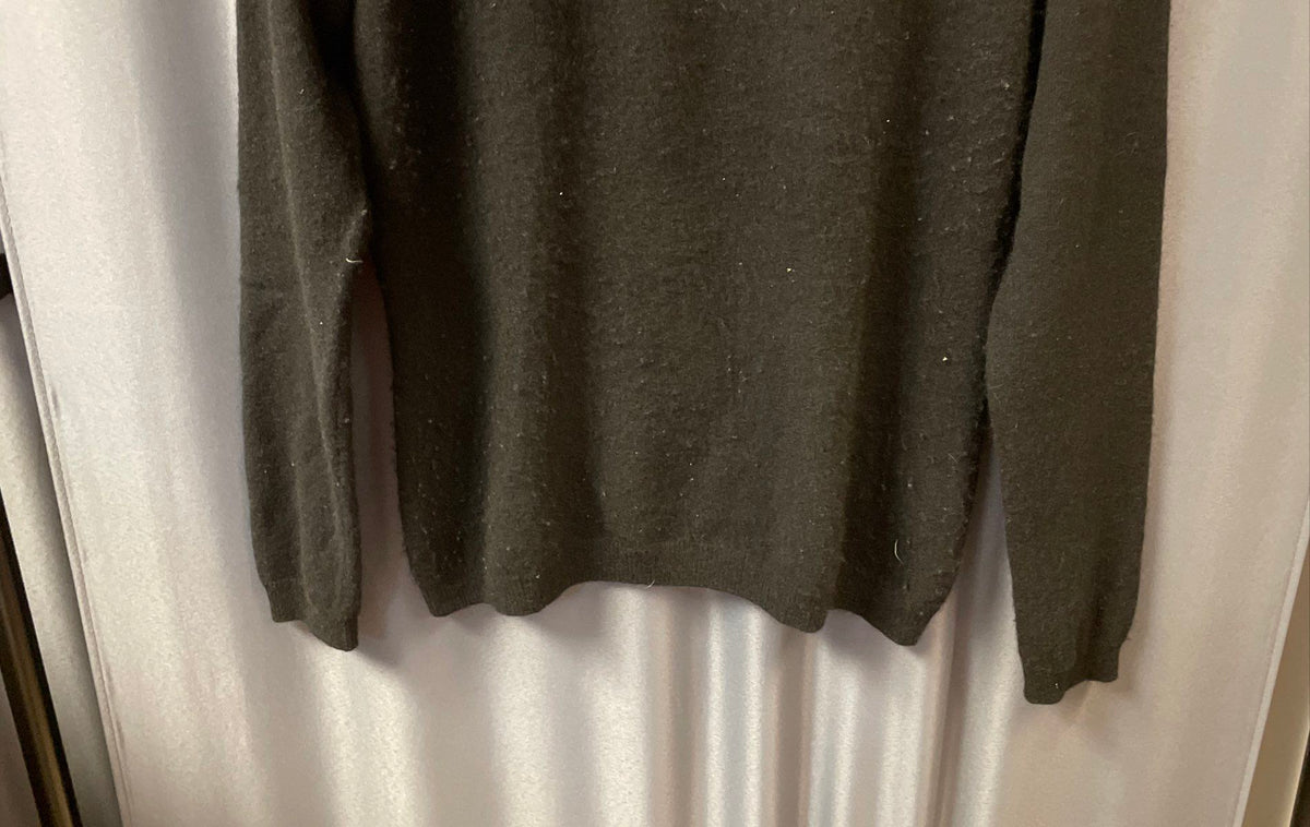 Pure Collection Women's Black 100% Cashmere Turtleneck Sweater Sz 6