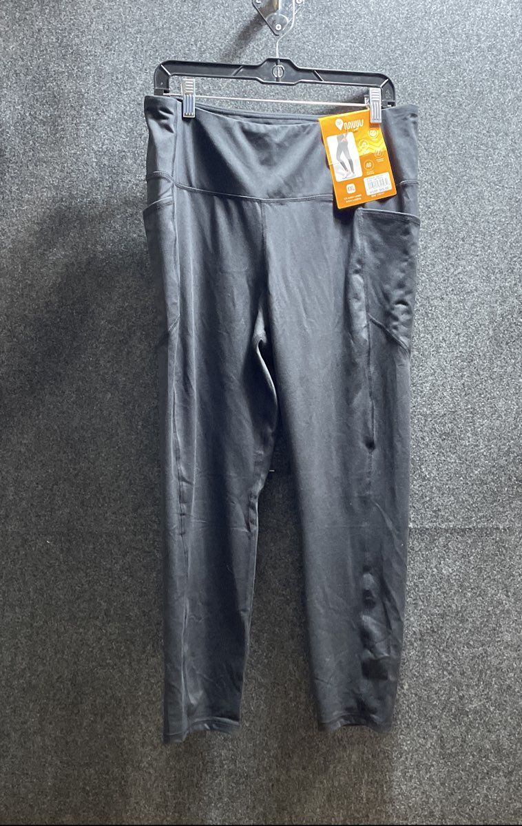 Muuv Women's Black 7/8 Ankle Length Active Leggings Side Pockets NWT Sz XXL