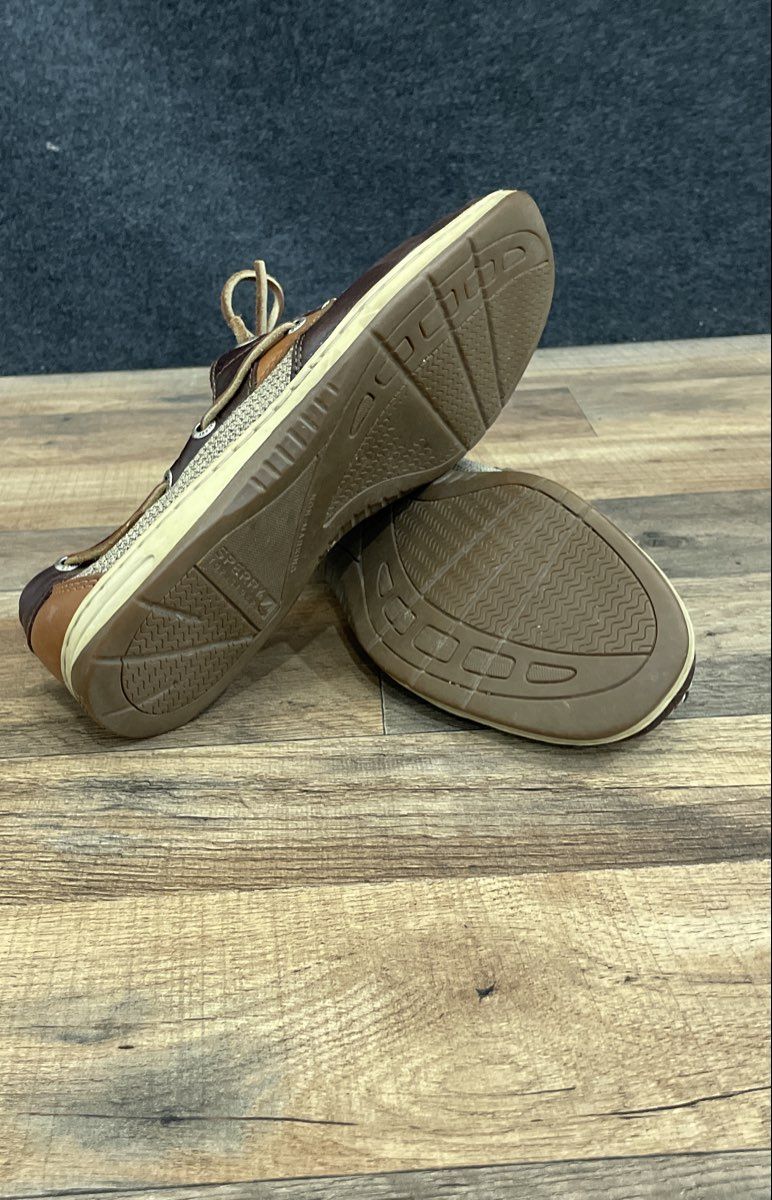 Sperry Top-Sider Bahama Dark Brown Tan Boat Shoes Men's Size 7.5