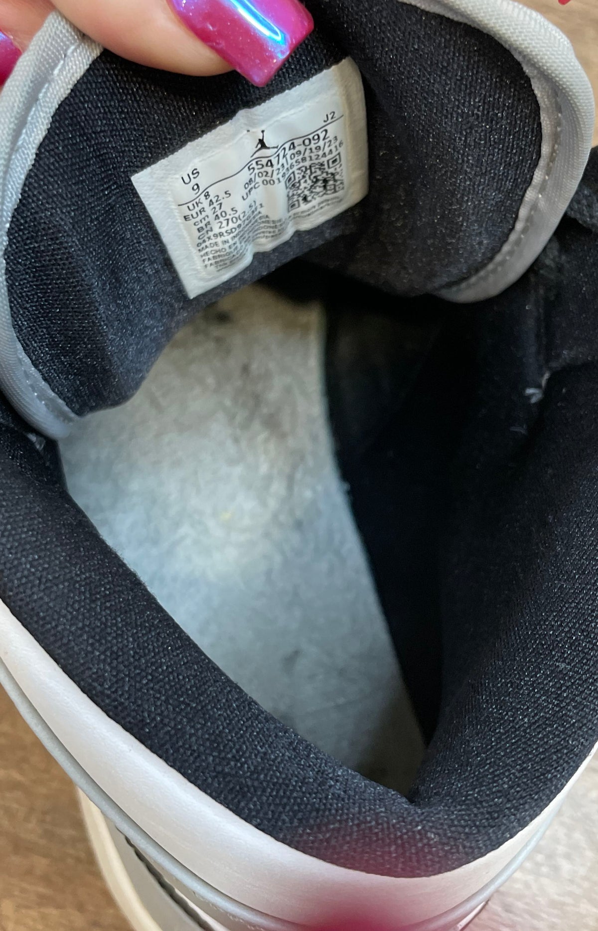Nike Air Jordan 1 Mid Light Smoke Grey Black White Sneakers Men's Size 9