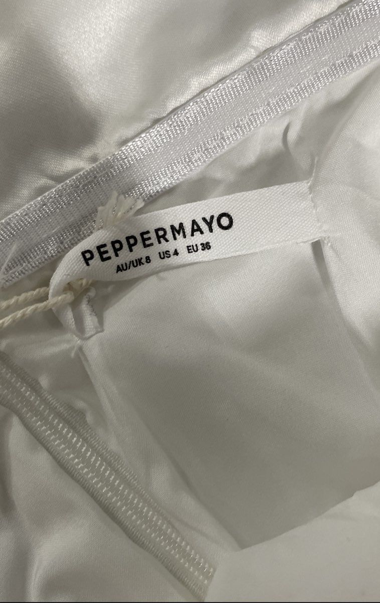 PepperMayo Women's Bombshell Tube Strapless Mini Dress White Pearl Sz 4 NWT