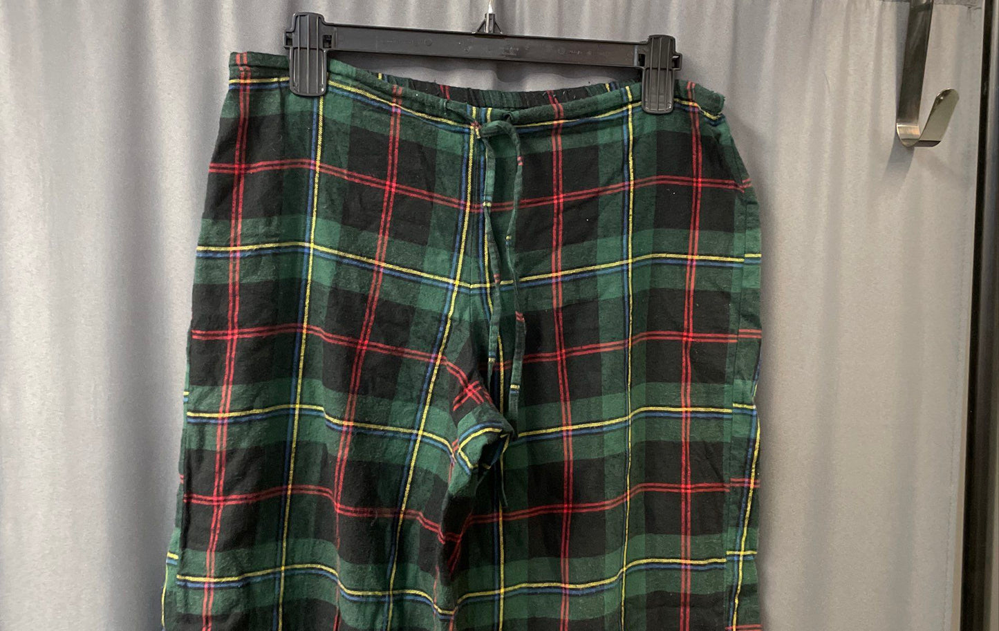 Lauren Ralph Lauren Women's Green Plaid Cotton Pajama Set Crest Sz S