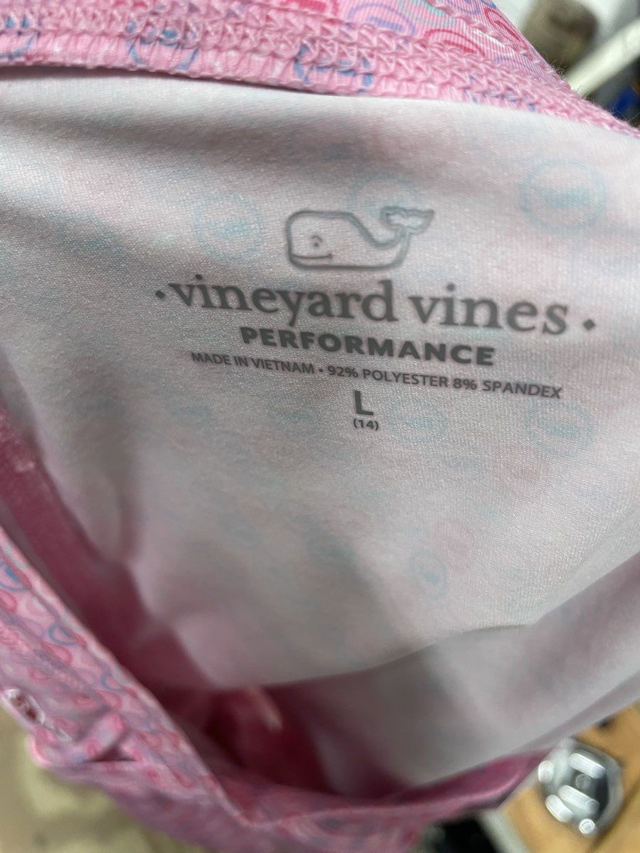 Vineyard Vines Girls Performance Skort Pink All Over Whale Print NWT Size L 14