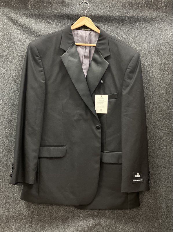 Stafford Men's Black Wool 1-Button Formal Tuxedo Jacket Dinner Coat NWT Sz 50R