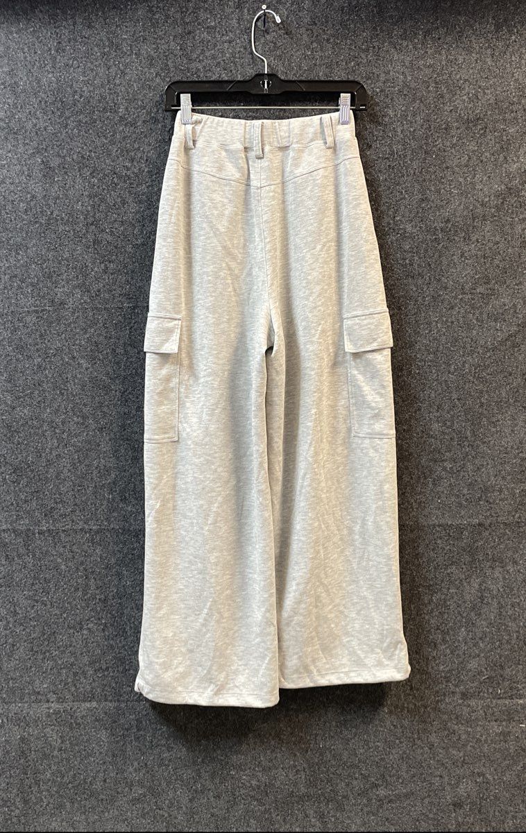 Halara Women's Grey Wide Leg Cargo Pleated Heather Pants Sz S