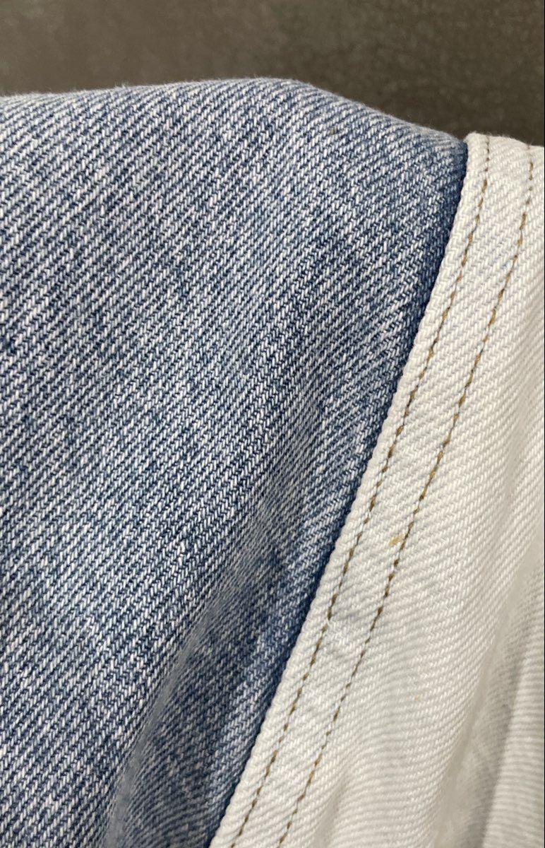 Pacsun Women's Blue Two-Tone Panelled High Rise Button Fly Jeans 100% Cotton