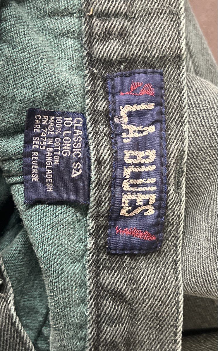 Vintage 90s L.A. Blues Women's Green High Waisted Tapered Leg Jeans Sz 10 Long