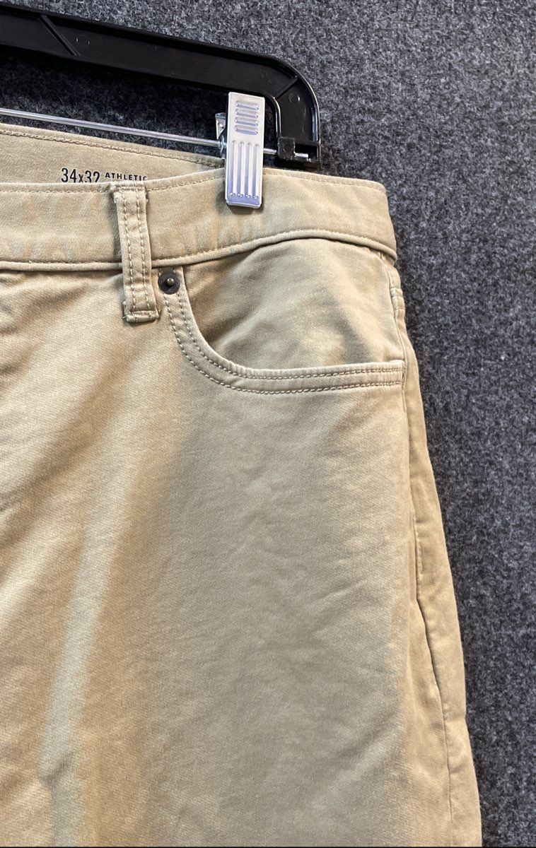 Banana Republic Men's Brown Travel Jean Athletic Fit Pants 34x32